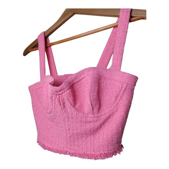 Zara Textured Bustier Top Pink Sweetheart Neckline Women's‎ Size Medium NWT - Picture 13 of 15